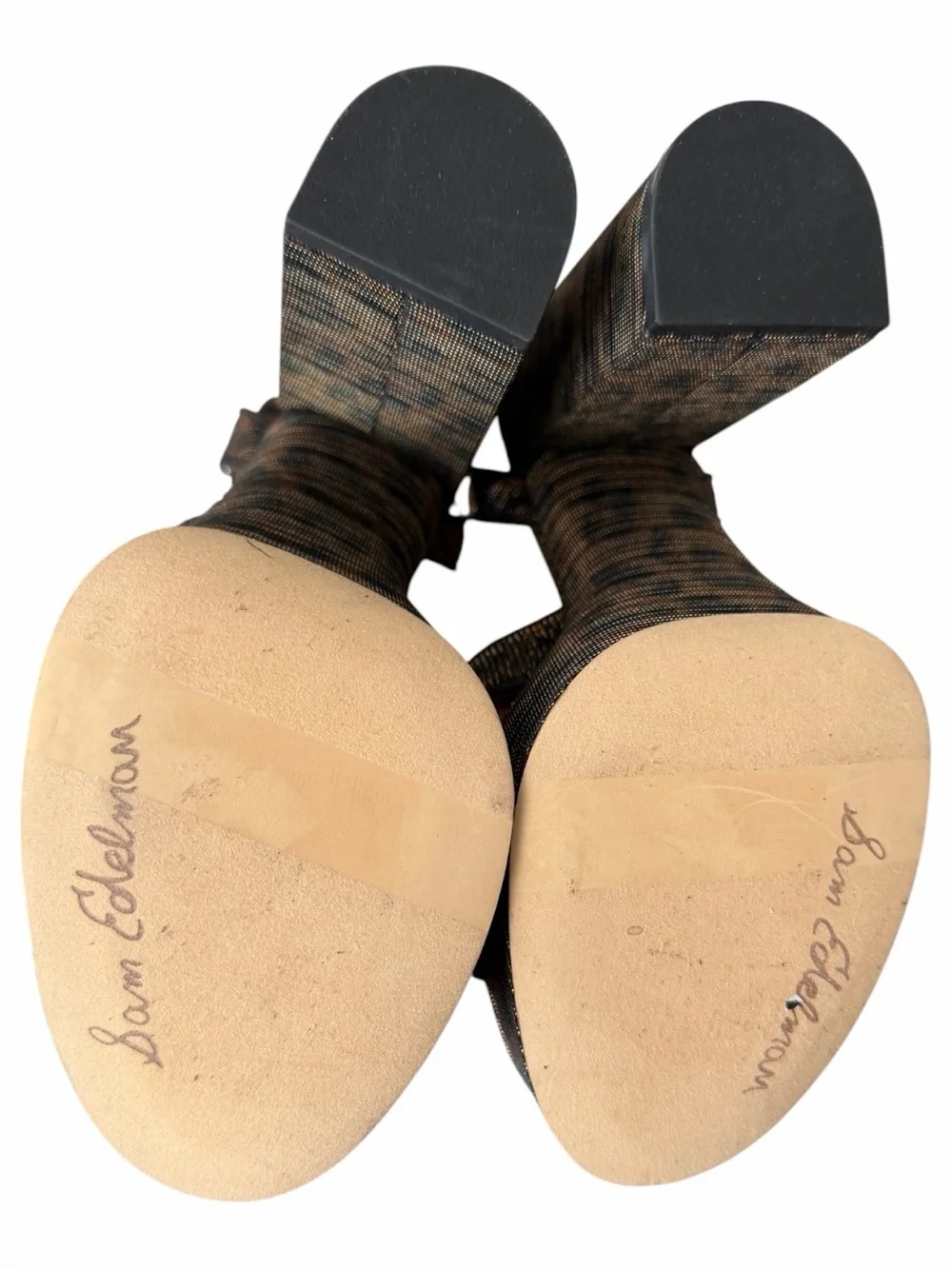 Sam Edelman Black Metallic Multi-Thread Platform Sandal